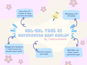 Hal-Hal Yang Di Makhruhkan Saat Shalat (1)